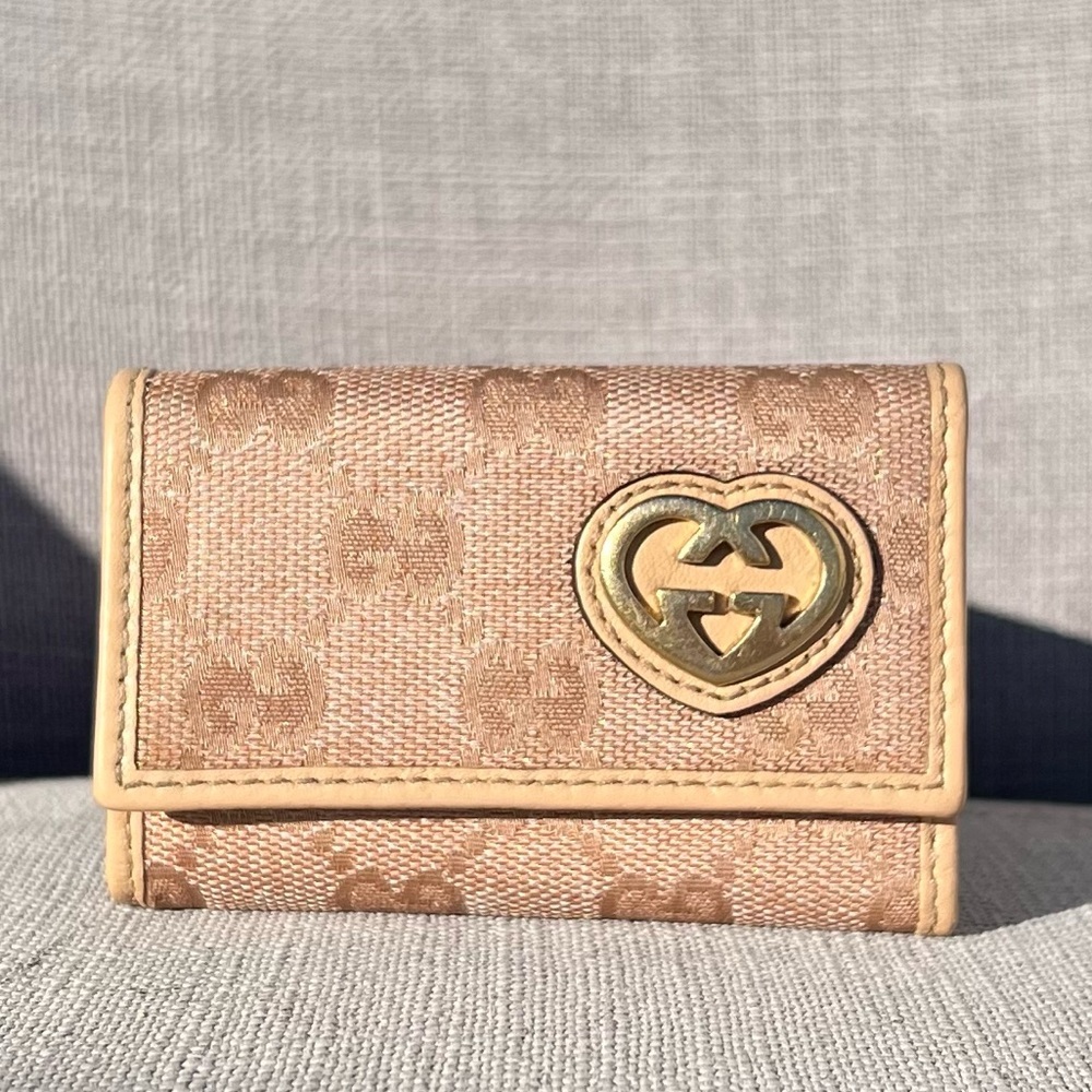 GUCCI Key holder Heart Shimmering Canvas